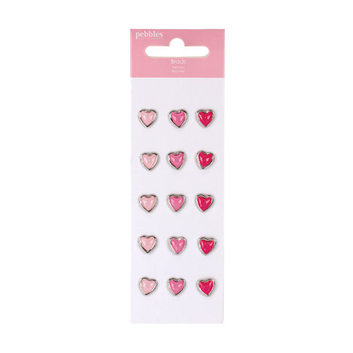 American Crafts - Pebbles - Ever After Collection - Heart Brads