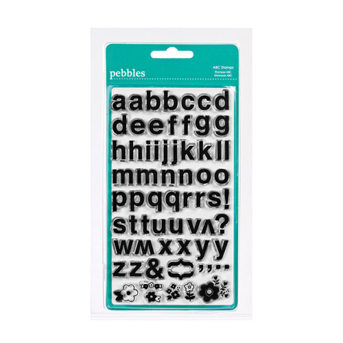 American Crafts - Pebbles - Floral Lane Collection - Clear Acrylic Stamps - Alphabet