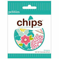 American Crafts - Pebbles - Floral Lane Collection - Chips - Chipboard Pieces