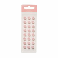 American Crafts - Pebbles - New Addition Girl Collection - Self Adhesive Candy Dots - Pink Buttons