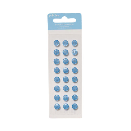 American Crafts - Pebbles - New Addition Boy Collection - Self Adhesive Candy Dots - Blue Buttons