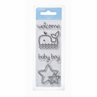 American Crafts - Pebbles - New Addition Boy Collection - Clear Acrylic Stamps