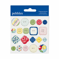 American Crafts - Pebbles - Fresh Goods Collection - Chipboard Buttons