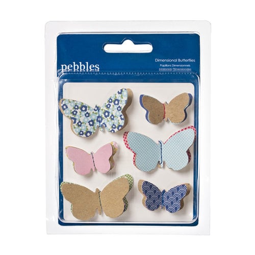 American Crafts - Pebbles - Fresh Goods Collection - 3 Dimensional Butterflies