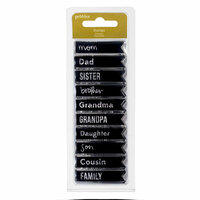 American Crafts - Pebbles - Family Ties Collection - Clear Acrylic Stamps - Accents and Phrases