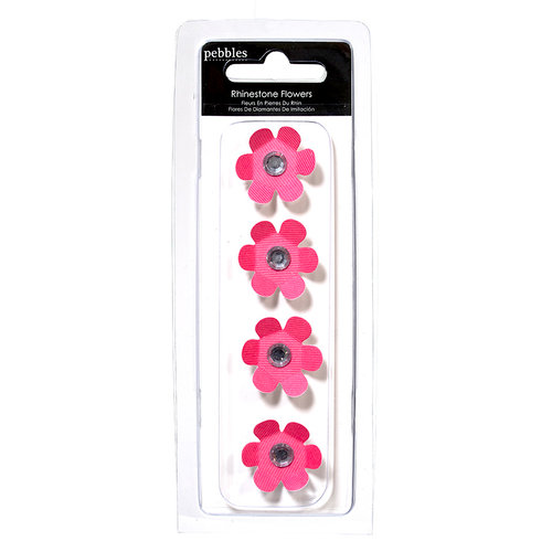 American Crafts - Pebbles - Basics Collection - Rhinestone Flowers - Begonia
