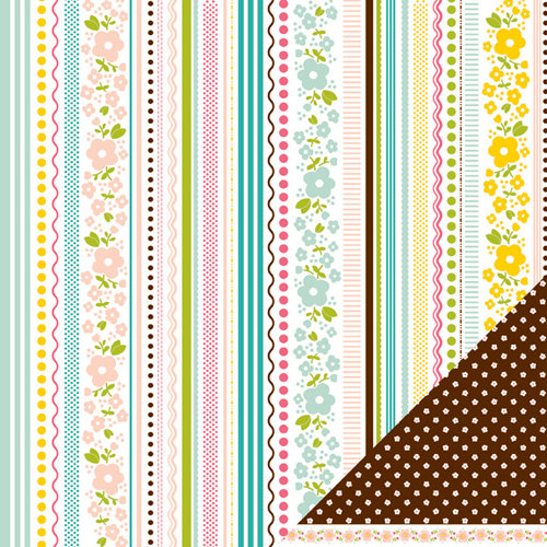 American Crafts - Pebbles - Floral Lane Collection - 12 x 12 Double Sided Textured Paper - Just Because