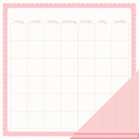American Crafts - Pebbles - New Addition Girl Collection - 12 x 12 Double Sided Paper - Calendar