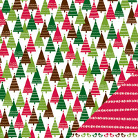 American Crafts - Pebbles - Welcome Christmas Collection - 12 x 12 Double Sided Paper - Trim The Tree