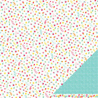 American Crafts - Pebbles - Hip Hip Hooray Collection - 12 x 12 Double Sided Glitter Paper - Confetti