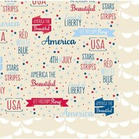 American Crafts - Pebbles - Let Freedom Ring Collection - 12 x 12 Double Sided Kraft Paper - Samuel Adams