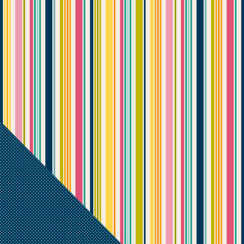 American Crafts - Pebbles - Sunnyside Collection - 12 x 12 Double Sided Paper - Happiness