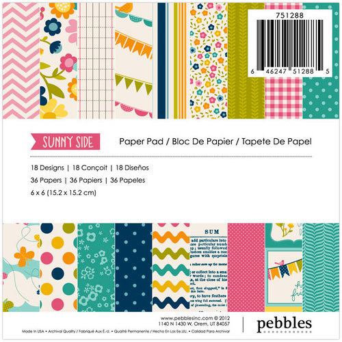 American Crafts - Pebbles - Sunnyside Collection - 6 x 6 Paper Pad