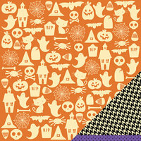American Crafts - Pebbles - Tricks and Treats Collection - Halloween - 12 x 12 Double Sided Paper - Spooky St.