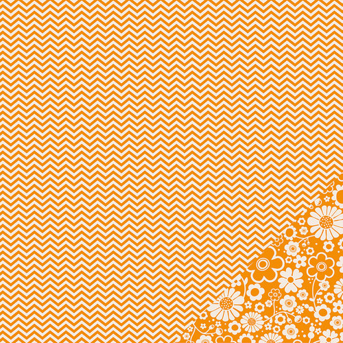 Pebbles - Basics Collection - 12 x 12 Double Sided Paper - Apricot Chevron