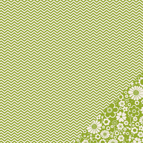 Pebbles - Basics Collection - 12 x 12 Double Sided Paper - Leaf Chevron