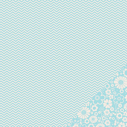 Pebbles - Basics Collection - 12 x 12 Double Sided Paper - Powder Chevron