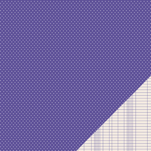 Pebbles - Basics Collection - 12 x 12 Double Sided Paper - Purple Mini Dot