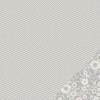 Pebbles - Basics Collection - 12 x 12 Double Sided Paper - Ash Chevron