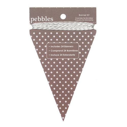 American Crafts - Pebbles - Basics Collection - Triangle Banner Kit - Ash