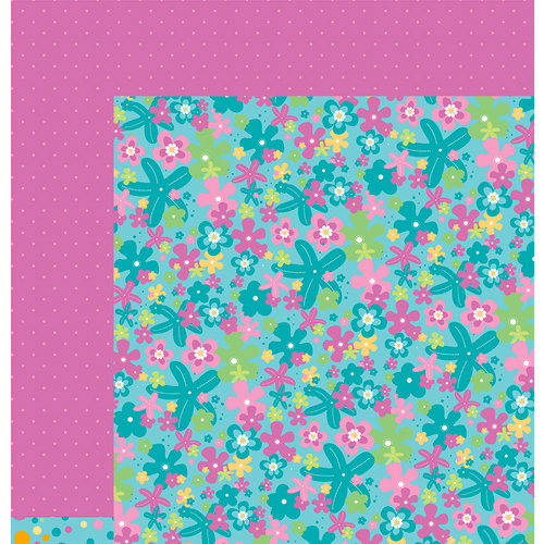 American Crafts - Pebbles - Party with Amy Locurto - 12 x 12 Double Sided Paper - Sea Flower