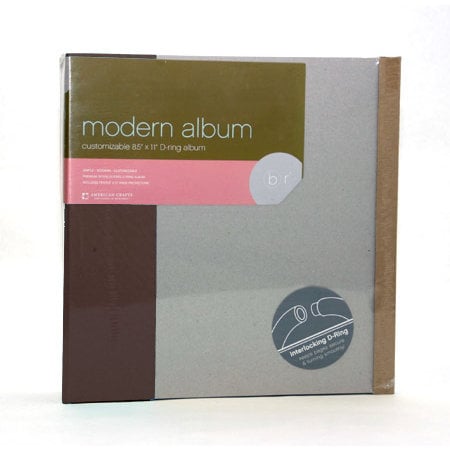 American Crafts - Modern Album - Customizable 8.5x11 D-Ring - Brown