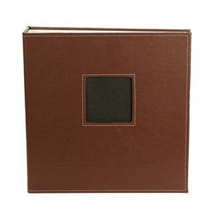 American Crafts - Leather Album - 8.5x11 - D-Ring - Brown