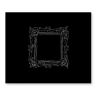 American Crafts - Patterned Cloth Album - 12 x 12 D-Ring - Black with Embroidered Frame
