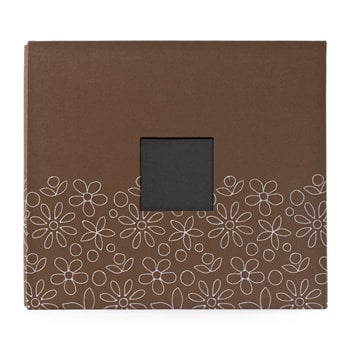 American Crafts - Embroidered Album - 12 x 12 - Post Bound - Brown with Flowers
