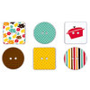 American Crafts - Abode Collection - MyHouse - Printed Chipboard Buttons, CLEARANCE