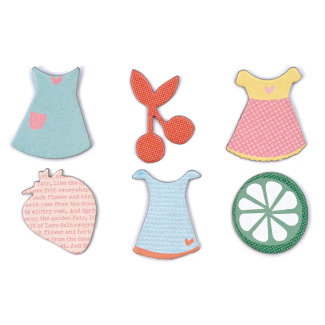 American Crafts - Dear Lizzy Spring Collection - SpringHouse - Printed Chipboard Shapes