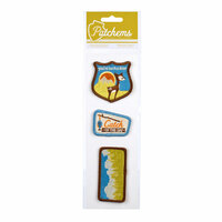 American Crafts - Campy Trails Collection - Patchems - 3 Embroidered Patches - Deer