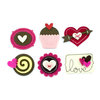 American Crafts - Details - Romance - Adhesive Layered Embellishments - Cupcakes