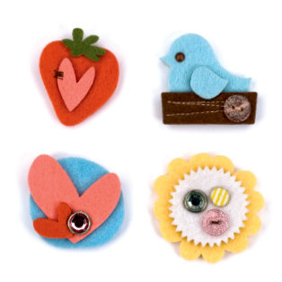 American Crafts - Dear Lizzy Spring Collection - Details - Felt Pieces - Chirp, CLEARANCE