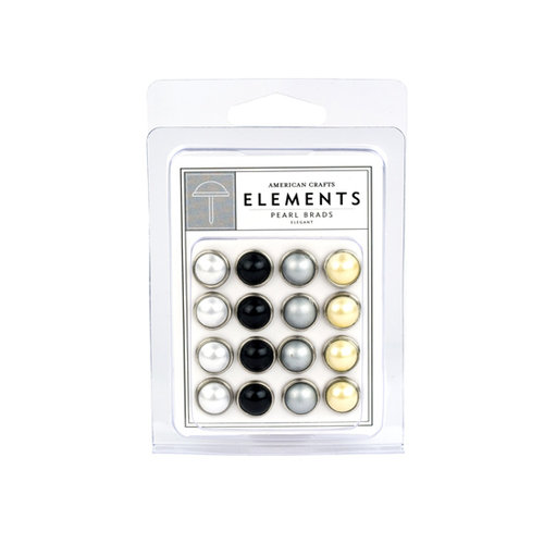 American Crafts - Pearl Brads - Elegant - Large, CLEARANCE