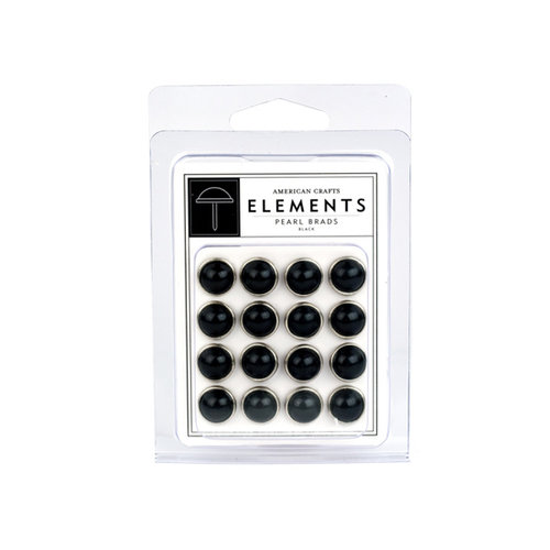 American Crafts - Pearl Brads - Black - Large, CLEARANCE