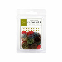 American Crafts - Glitter Buttons - Earth Tones, CLEARANCE