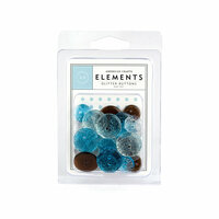 American Crafts - Glitter Buttons - Baby Boy, CLEARANCE