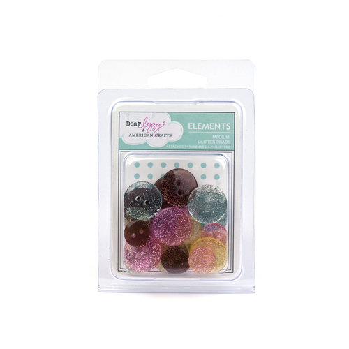 American Crafts - Dear Lizzy Spring Collection - Glitter Buttons - Assorted, CLEARANCE
