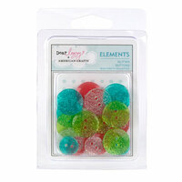 American Crafts - Dear Lizzy Christmas Collection - Glitter Buttons, CLEARANCE