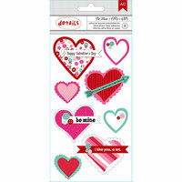 American Crafts Paper - XOXO Collection - Details - 3 Dimensional Stickers - Hearts