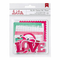 American Crafts Paper - XOXO Collection - Bits - Die Cut Cardstock Pieces - Shapes