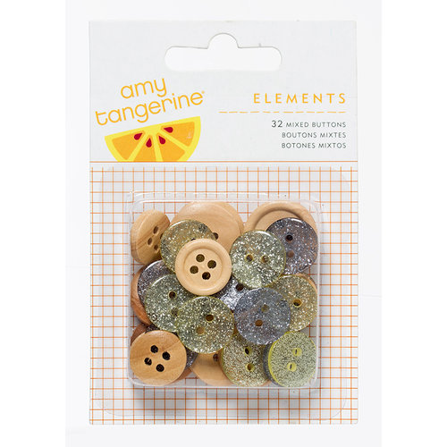 American Crafts - Amy Tangerine Collection - Yes, Please - Mixed Buttons - Personal