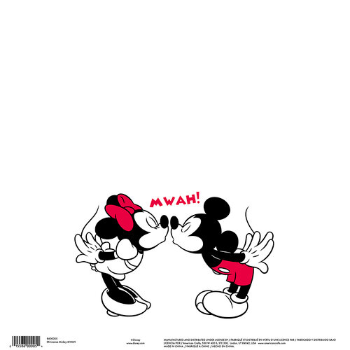 EK Success - Disney Collection - 12 x 12 Single Sided Paper - Mickey MWAH