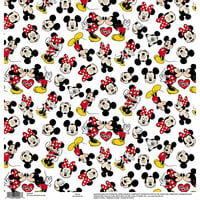 EK Success - Disney Collection - 12 x 12 Single Sided Paper - Mickey Minnie White