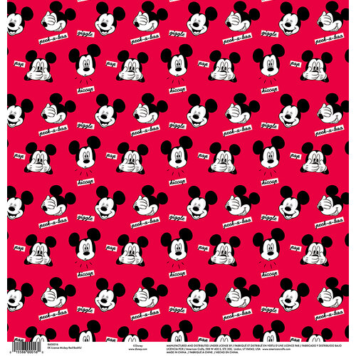 EK Success - Disney Collection - 12 x 12 Single Sided Paper - Mickey Red Bashful