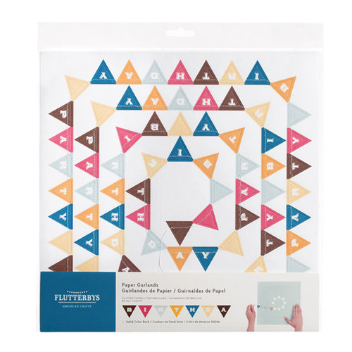 American Crafts - Flutterbys - Stitched Paper Garland - Birthday