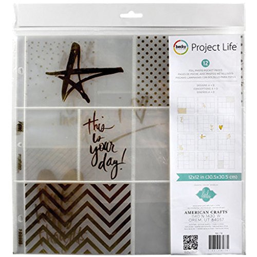 Becky Higgins - Project Life - Heidi Swapp Edition Collection - 12 x 12 Foil Pocket Pages - 12 Pack