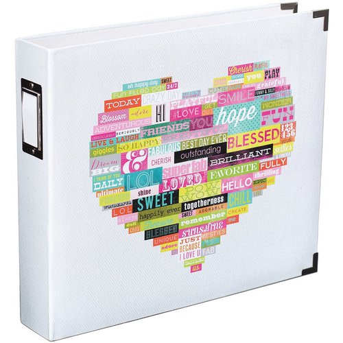 Becky Higgins - Project Life - Heidi Swapp Edition Collection - Album - 12 x 12 D-Ring - Printed White - Heart