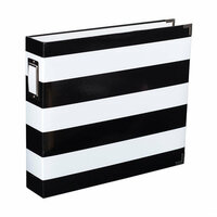 Becky Higgins - Project Life - Heidi Swapp Edition Collection - Album - 12 x 12 D-Ring - Black and White Stripe